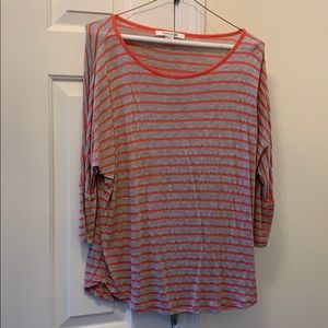 Coral and gray striped shirt!